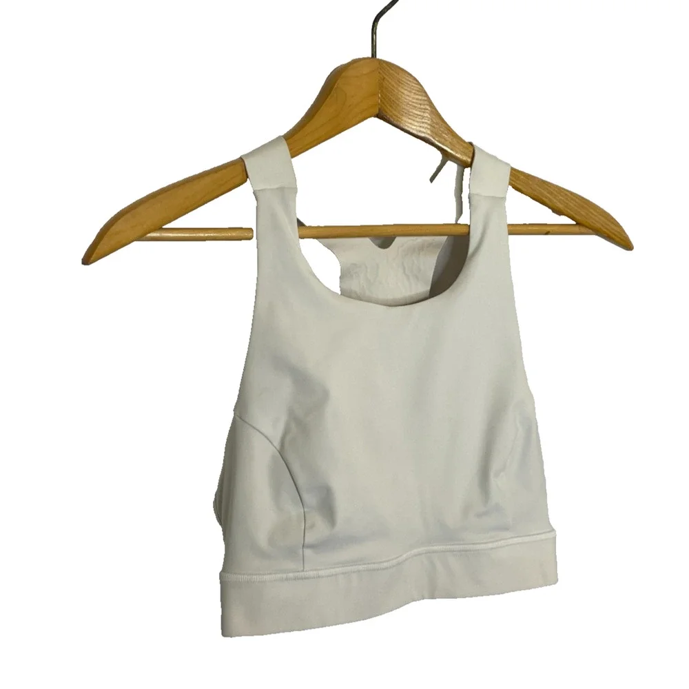Women's 8 Lululemon White Racerback Sports Bra Active
